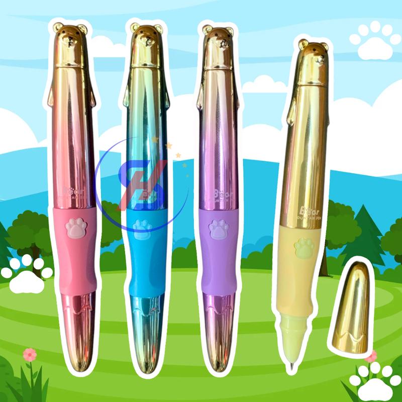 Bút Máy Bơm Mực Ngòi Lá Tre, Hình Gấu Dễ Thương