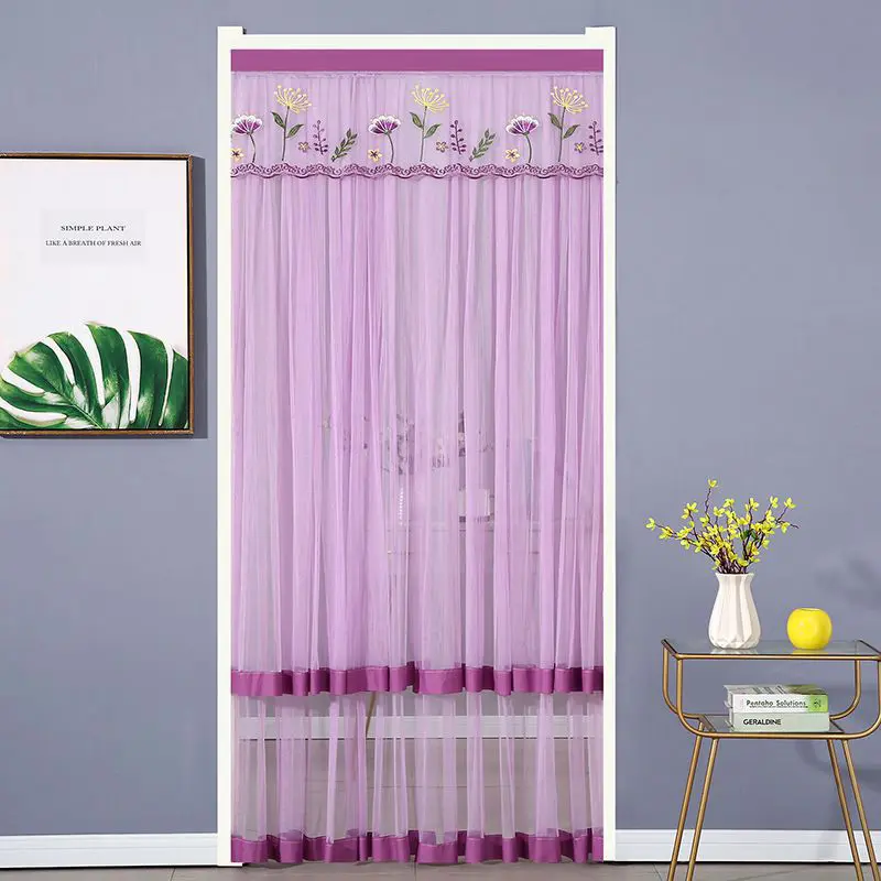 Rèm chống muỗi, 1 bộ, 100x200cm, Rèm lưới ren không cần đục lỗ, Thích hợp cho phòng Khách và phòng ngủ, Đồ dùng trang trí nội thất chung 3