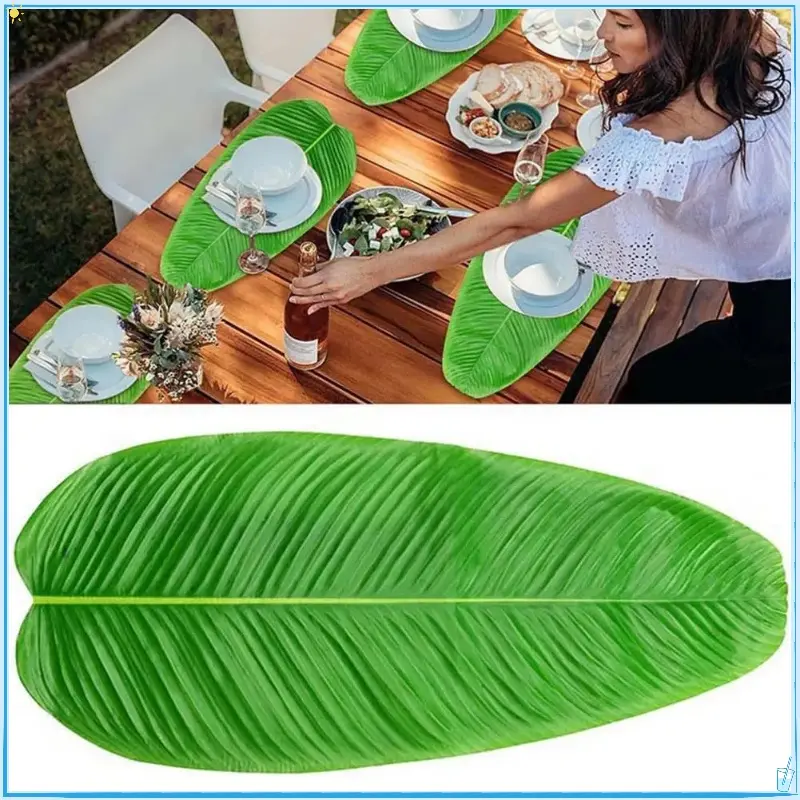 Artificial Banana Leaves Placemat Large Tropical Leaves Placemat Decorations Party Supplies