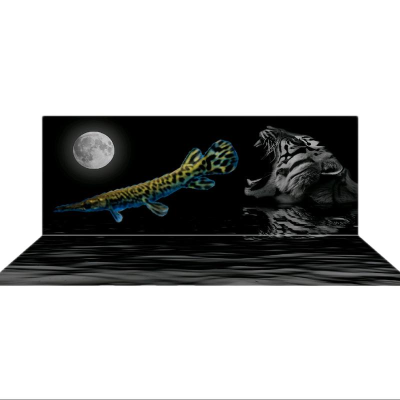 Tranh 3D dán hồ cá in hình sấu hoả tiễn(ĐÓNG GÓI THÙNG XỐP) chống nước in sắc nét decal trang trí cho hồ cá cảnh