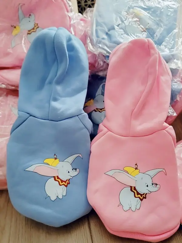 Áo hoodie cho chó mèo hình voi bản đôn 2