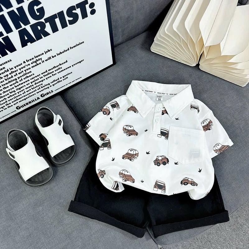 [HaDuyenKids] Bộ Quần Áo Bé Trai Polo Ô Tô Quần Kaki Chất Vải Cotton Co Giãn 4 Chiều