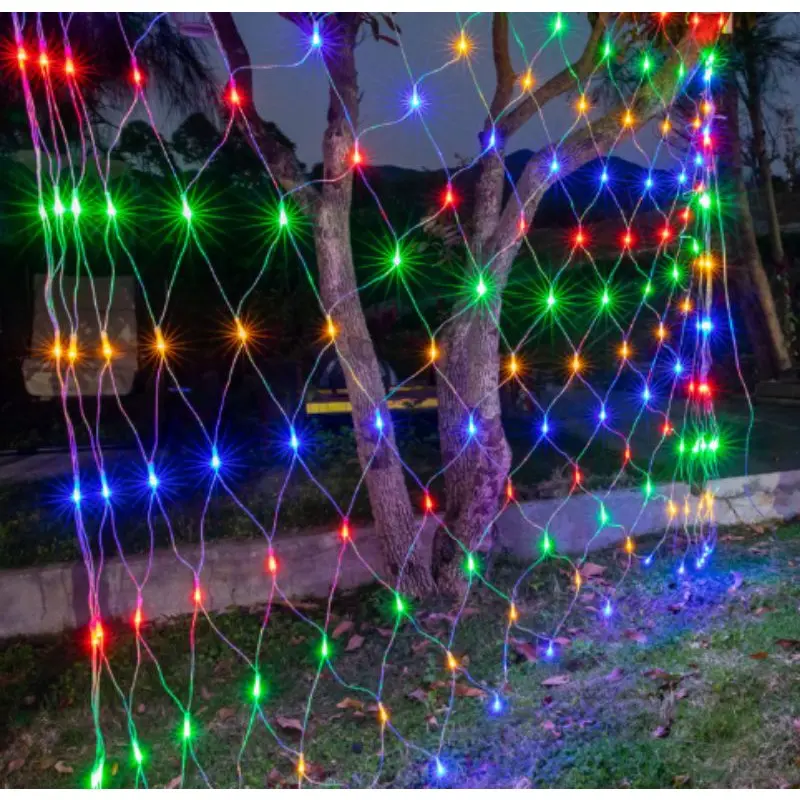 ĐÈN LED TRANG TRÍ dạng ĐÈN LƯỚI mắt cá 3m x2m  dùng điện có phích nối tiếp nhiều bộ 3