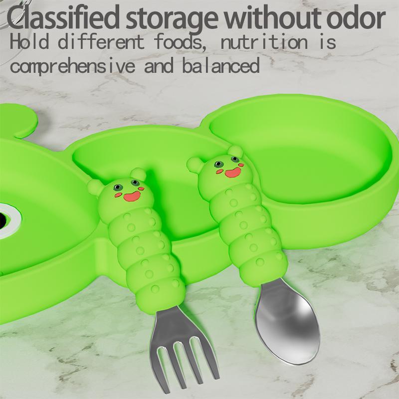 Cute Cartoon Design Silicone Suction Bowl, Baby Feeding Training Bowl, Suction Cup Feeding Training Bowl for Baby Boys and Girls 4