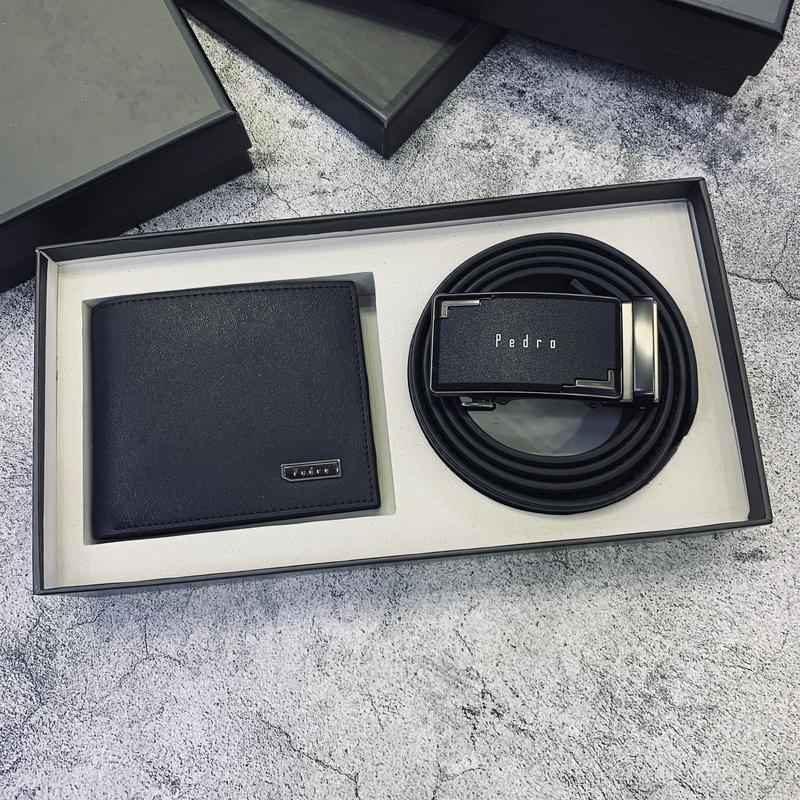 COMBO THẮT LƯNG NAM VÀ VÍ DA PEDRO CAO CẤP FULL BOX TẶNG TÚI GIẤY Wallet