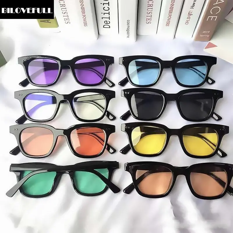 Kính Mát, Dành Cho Nam Và Nữ, Thời Trang, Phong Cách Hàn Quốc, Kính Mắt, Với Mắt Kính Màu, BILOVEFULL, Kính Râm
