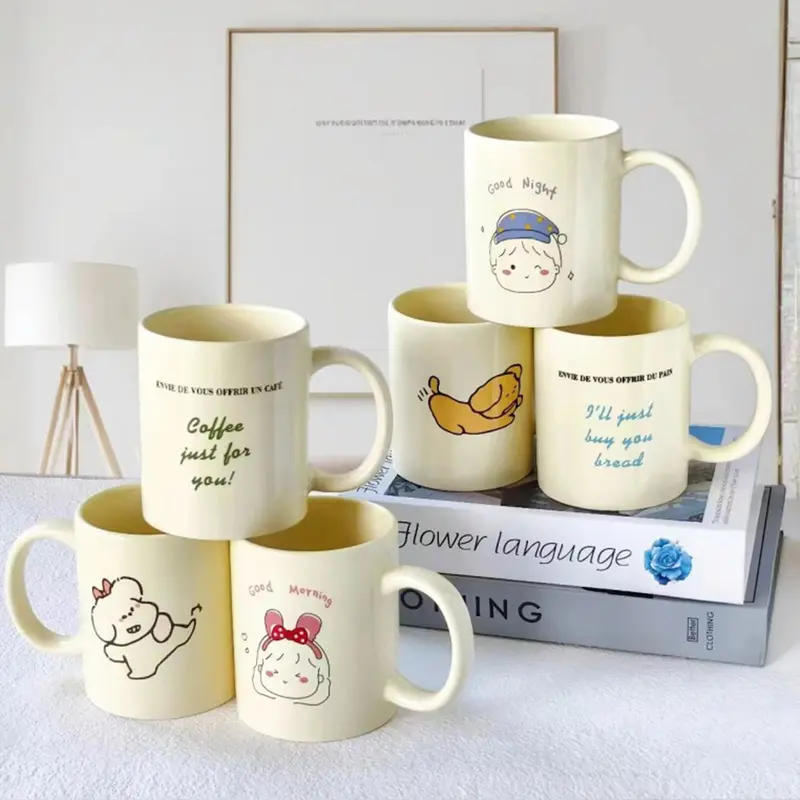 Cốc Sứ Uống Nước, Uống Sữa,Chịu Nhiệt Tốt, Decor In Hình Dễ Thương CSU015 4
