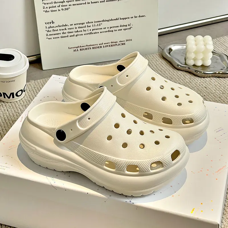 Giày Coros, Đế Bánh Xe Nhẹ, Hàng Mới Về Mùa Hè, Dành Cho Nữ, Thấm Nước, Đồ Đi Biển, Dép Lê, Có Thể Đeo Ngoài Trời, Chống Trượt, Đế Xốp, Đế Dày 7Cm, Dép Eva Shoes DéP 6