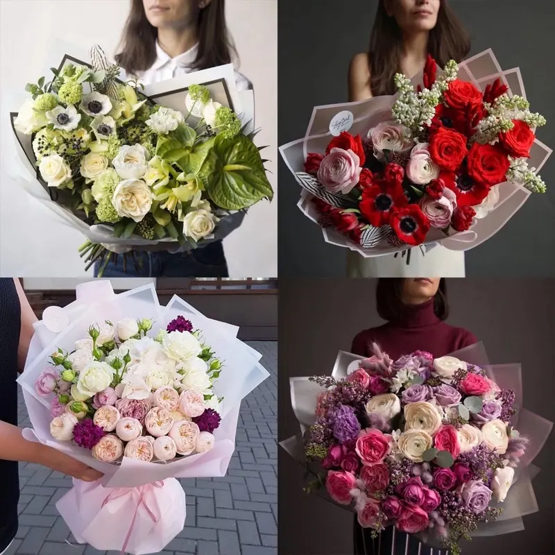 *5 LEMBAR* Kertas Cellophane Buket Bunga (Line Color) Flower Wrapping Paper Celophane / Chellophane Murah untuk Snack 1