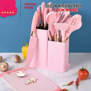 Furniture Mall |   Silicone Spatula Kitchen Tool Set |   Sutil Silicone Kitchen Set 19 In 1 Heat Resistant Spatula Free Container