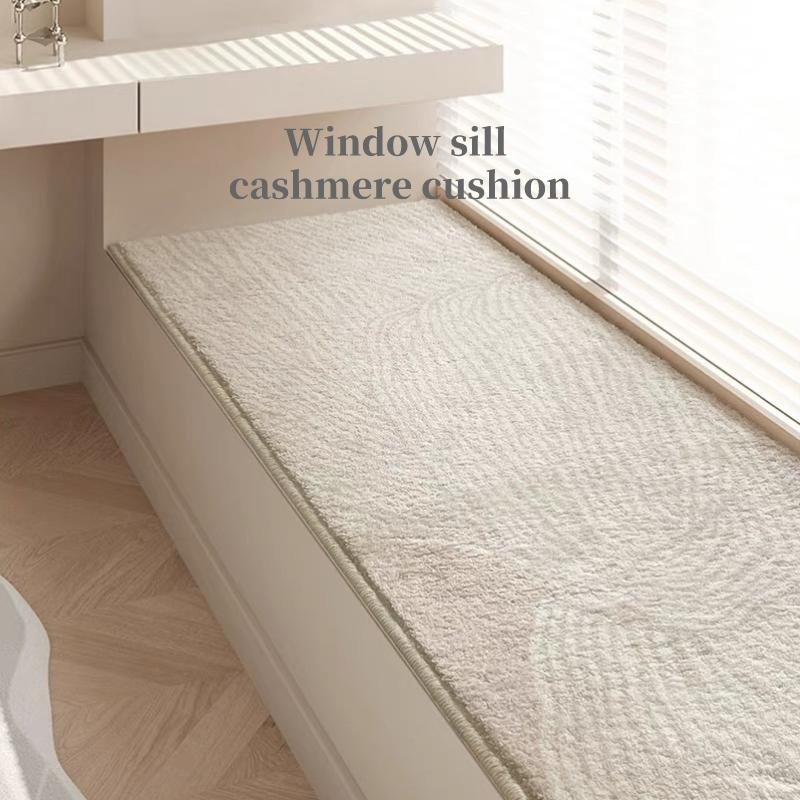 Thảm Đầu Giường, Chất Liệu Cashmere Giả, Kích Thước 40X60Cm-80X200Cm, Chống Trượt, Dòng Đường Kẻ Đơn Giản, Thích Hợp Để Đồ Trang Trí Đầu Giường, Karpet Panjang, Karpet Bilik Tidur, Karpet Bilik Tidur, Thảm Phòng Ngủ, Thảm Dài, Thảm Hiện Đại 0