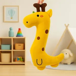 Boneka Hewan Jerapah Guling Lucu Bahan Plush - Mainan Anak & Kado Ulang Tahun