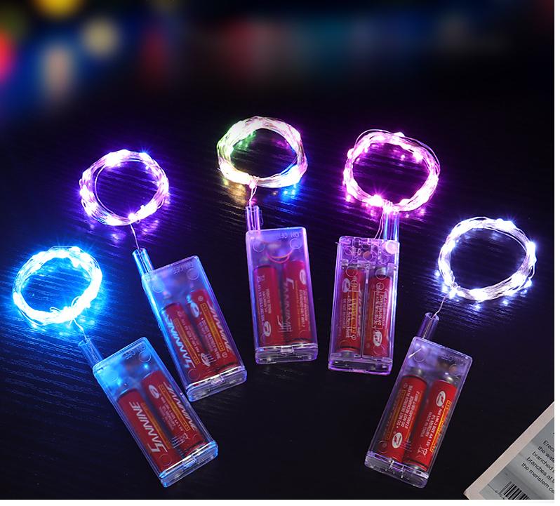 Dây đèn led trang trí fairylight đom đóm – dùng pin AA (không có sẵn pin) - nhiều màu sắc – độ dài 3m 30 mắt led –  dpin