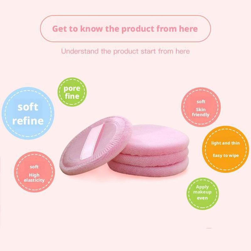 Mút Đánh Phấn Tròn, Dễ Thương, Làm Bằng Cotton Nguyên Chất, Mềm Mại Và Thân Thiện Với Làn Da, Thích Hợp Cho Bé Gái, Dùng Để Trang Điểm Và Thiết Lập, M4Q3 6