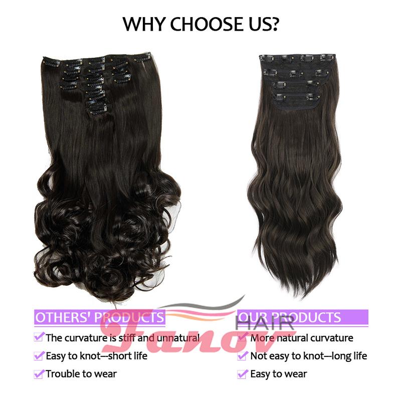 Product Introduction of Fanov-Human H connection, curly clip, 4 pcs/set, omber black and brown, for women and girls 23