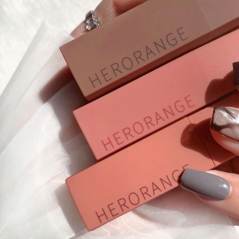 (Siêu hot) Son lì Herorange® chất kem lì nhung mịn lâu Trôi mềm môi Herorange Matte lip color Son23 6