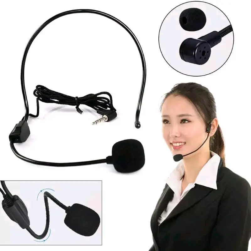 Mic headset Clip On Mic Bando untuk Youtuber MC gamer Handphone Splitter