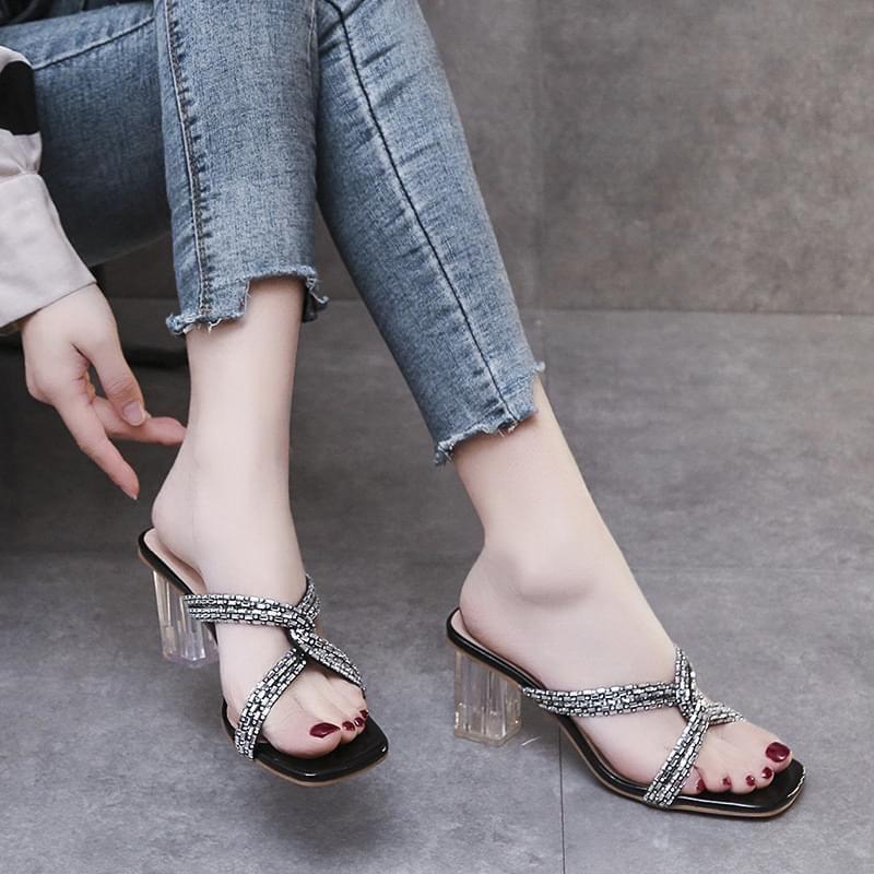 Dép Gót Nữ Bigsize,Mũi Vuông Quai Đá Gót Trong cao 6p size từ 35-43 1