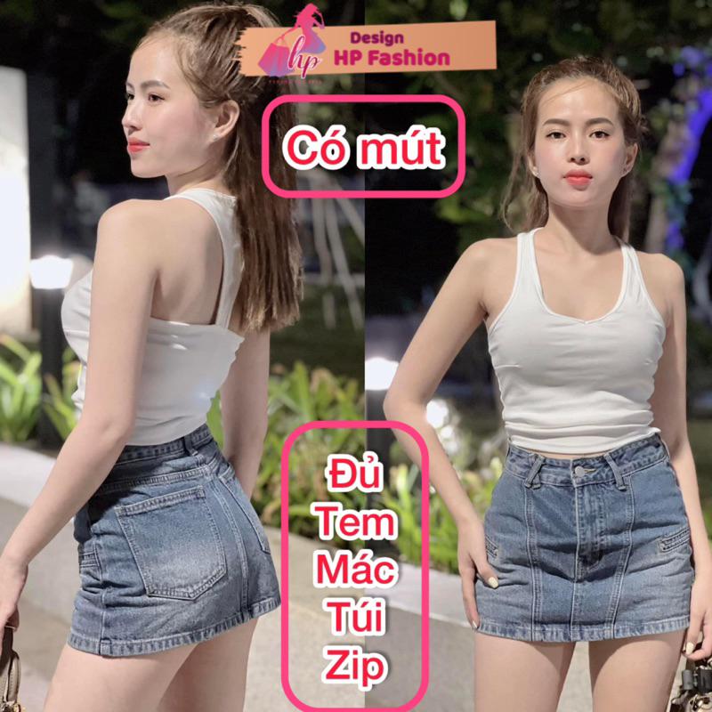 (CHỈ BÁN ÁO) Áo ba lỗ sát nách ôm body kiểu mùa hè có mút, nữ dáng ngắn thun co giãn màu đen trắng tôn dáng sang chảnh G842 (ÁO) Women Top Nhung Jean