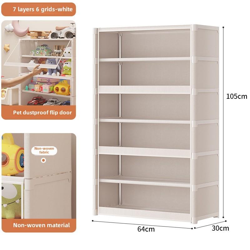 Children's Toy Storage Rack Floor-standing Household Baby Supplies Dust-proof Storage Cabinet Baby Organizer Multi-layer Storage Box 7