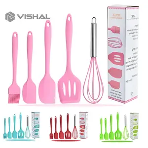 VISHAL Spatula Peralatan Masak Sutil Silikon Non Stick Cooking 5 Pcs Kitchenware Spatula Set VS-1808