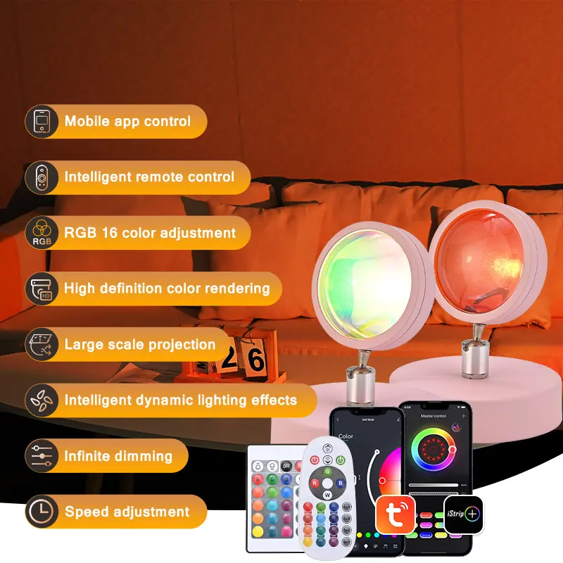 Đèn Bàn Mini Đèn Hoàng Hôn, Màu RGB, Đèn Tạo Không Khí Ảnh, Đèn USB, Đèn Hoàng Hôn, Đèn Hoàng Hôn Đỏ 3