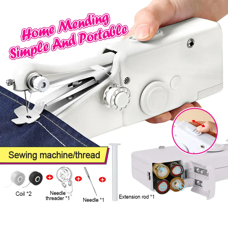 【SG Ready Stock】Mini Sewing Machine Handheld Portable Electric Sewing Machine with Needle and Thread