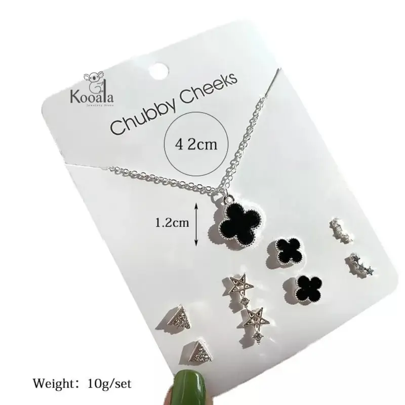 Kalung Anting Set Fashion Wanita Gaya Korea 2