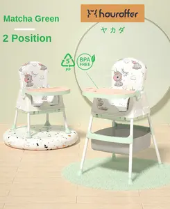 Houroffer Kursi Makan Bayi Seat Scooter Booster 3 Position - YCH1 Blue Chair Green Roda