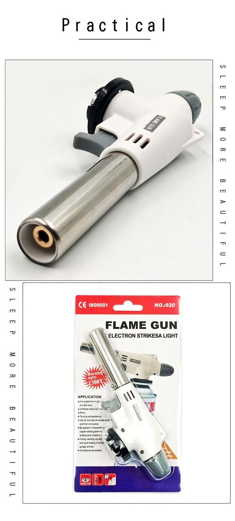Product Introduction of Export Outdoor Barbecue Flame Gun Burning Torch Welding Gun Kitchen Baking Butagas Ceramic Core Card-Type Spray Gun Head 4
