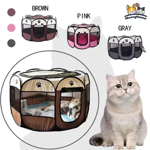 Kandang Lipat Portable Kucing & Anjing – Tenda Hewan Peliharaan / Pagar Playpen Portabel dengan 8 Panel