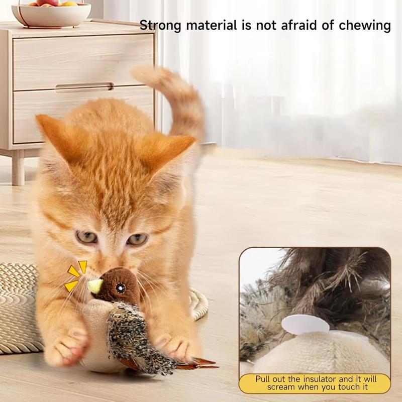 Product Introduction of Flapping Bird Cat Toy, Interactive Flappy Bird Cat Toy Bird Toy for Cats, Simulated Chirping Bird Cat Toy, Interactive Cat Toy 3