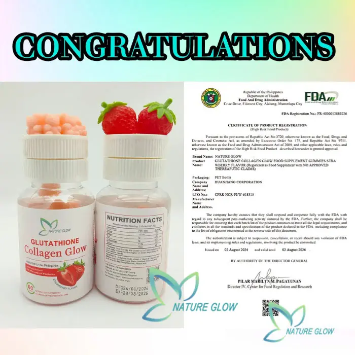 glutathione collagen glow fda approved FDA Approved】Nature Glow 60PC glutathione collagen gummies glutathione  collagen