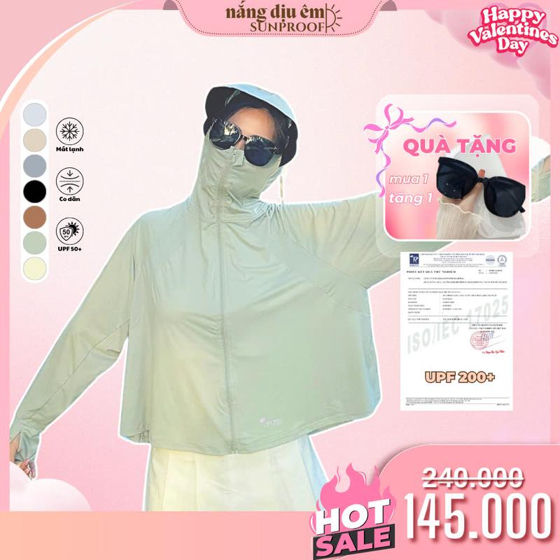 Áo chống nắng nữ UPF 200+ công nghệ làm mát, thiết kế cánh dơi thể thao croptop thời trang freesize 70kg - SixMoon