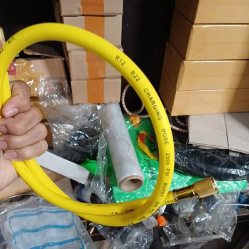 refil alat isi ulang gas kaleng portabel selang manifold kaleng freon AC flushing pipa kapiler AC 8