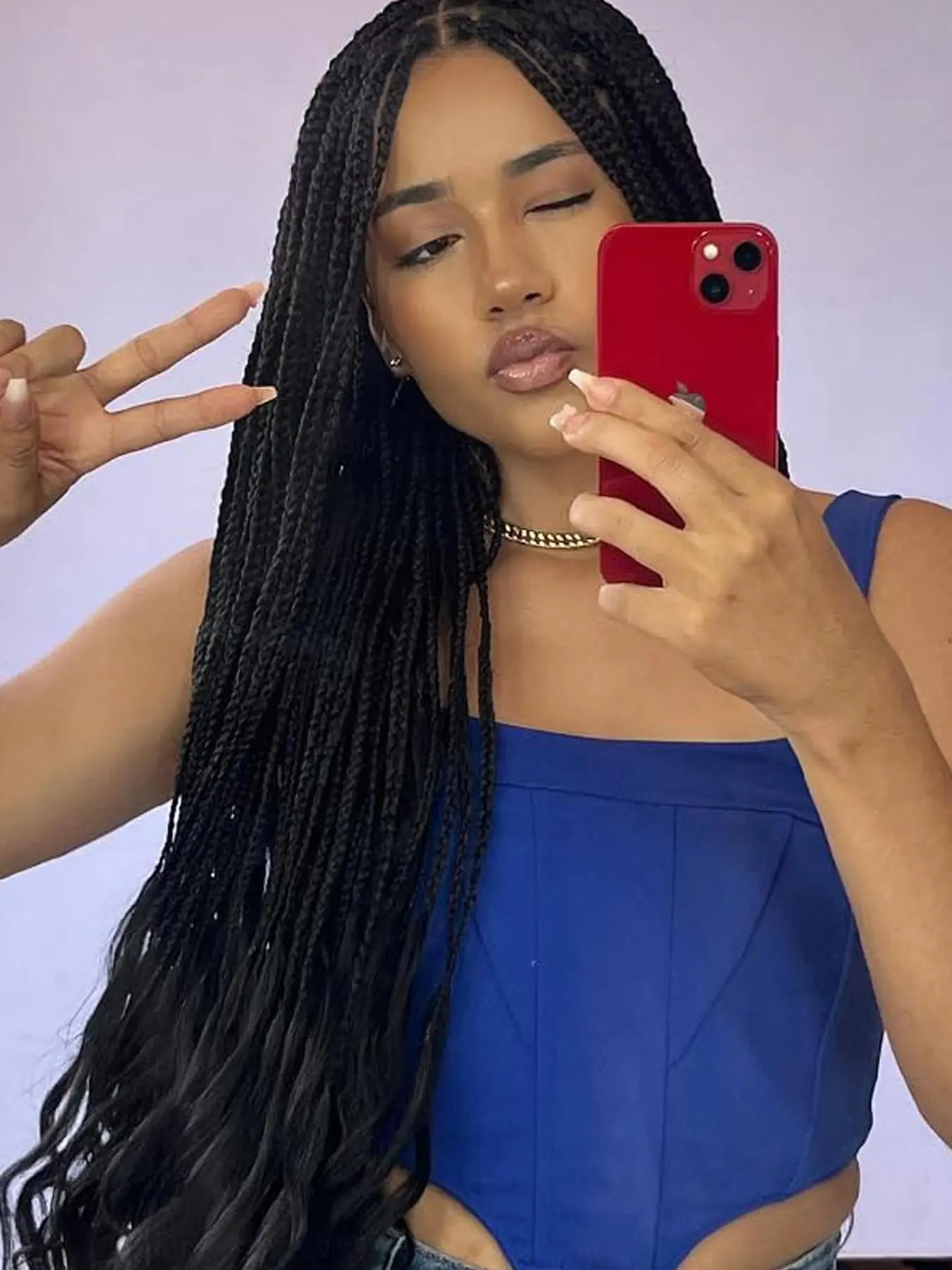 Long Braided Lace Wigs for Women, Gorgeous Fluffy Wigs with Baby Hair Bangs, Synthetic Braided Full Lace Wigs for Party, Daily Use