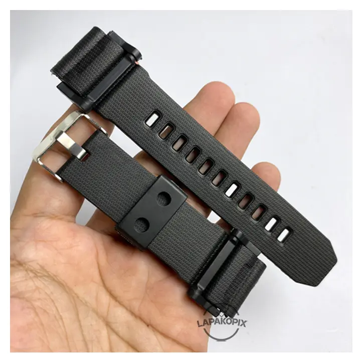Tali Jam Tangan Karet Model GD400 Non Ori Rubber Strap Hitam Polos 1