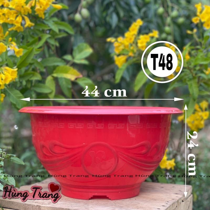[ 10 cái ] chậu nhựa trồng cây T48 đủ màu dày dặn ( miệng 44cm x 24cm )
