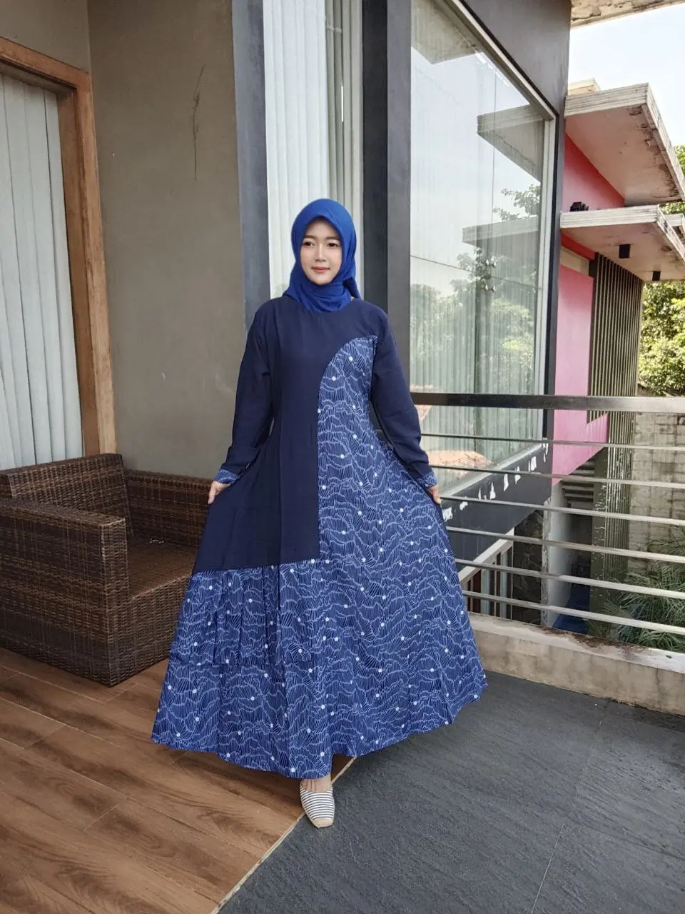 Gamis joda syakyla motif abstrak Kombinasi Muslim