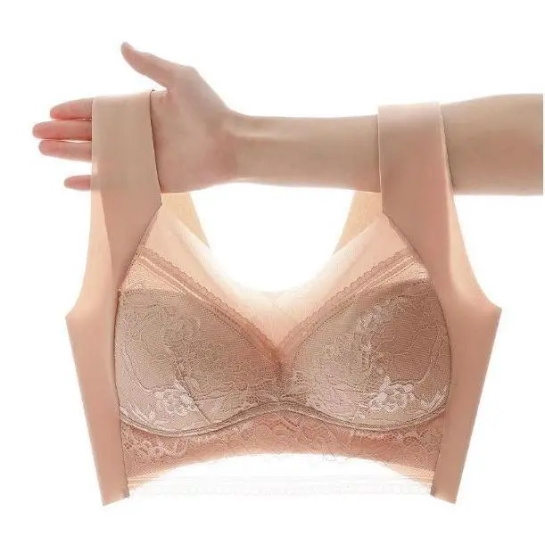 Celyne Push Up Bra Seamless Wanita Motif Renda Polos Punggung Tali Silang Ukuran Jumbo 9052 Bh Busa 5