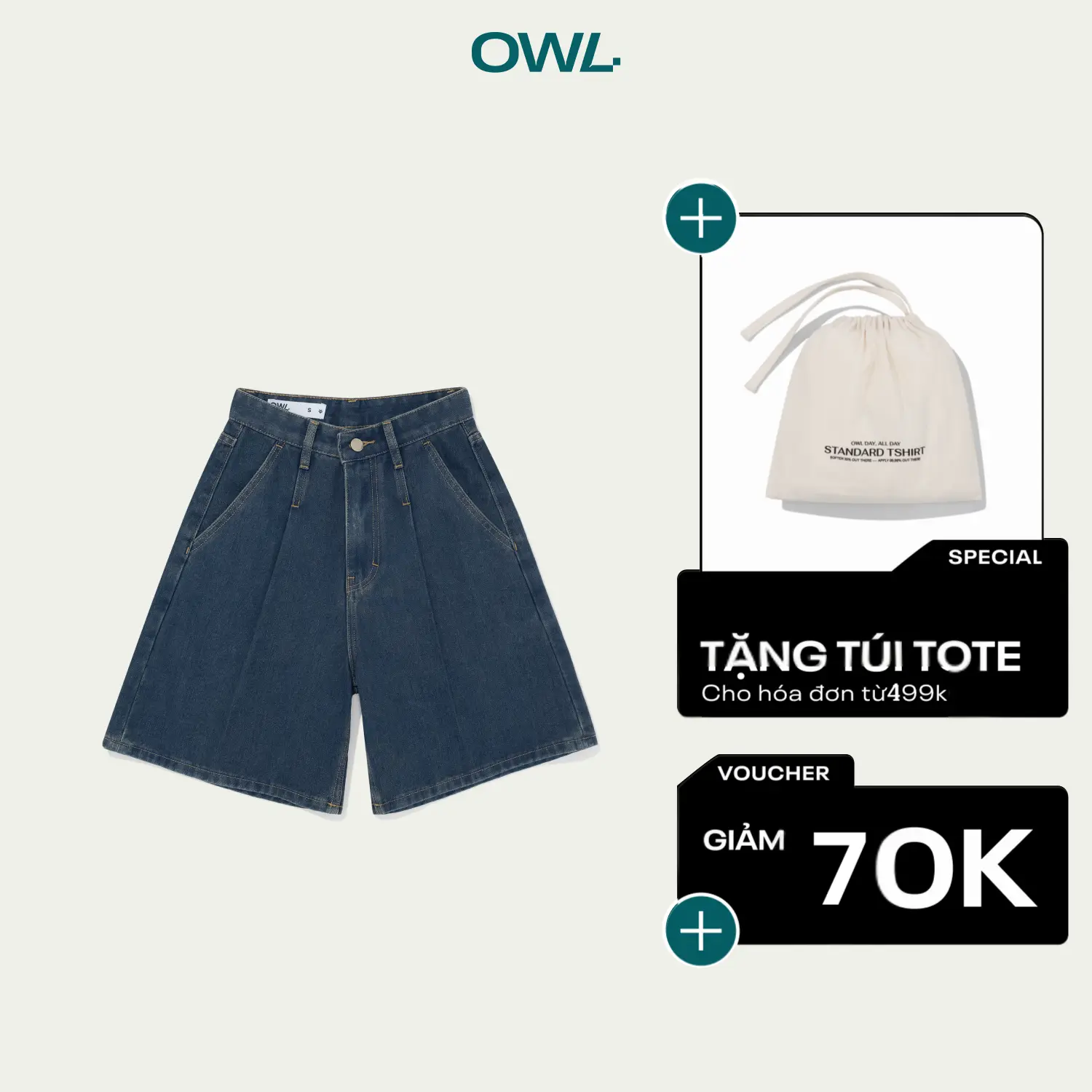 Quần short nữ xếp li Owlbrand Pleated