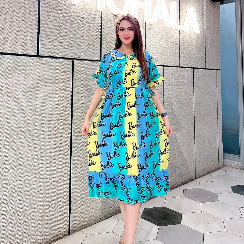 Daster chibi kerah rainbow/daster santai/daster kekinian/dasterhitz Busui Rayon Tebal Nyaman Wanita 1