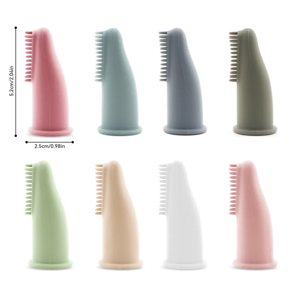 Silicone Pet Toothbrush Colorful Soft Finger Toothbrush Dog Cat Teeth Cleaning Care