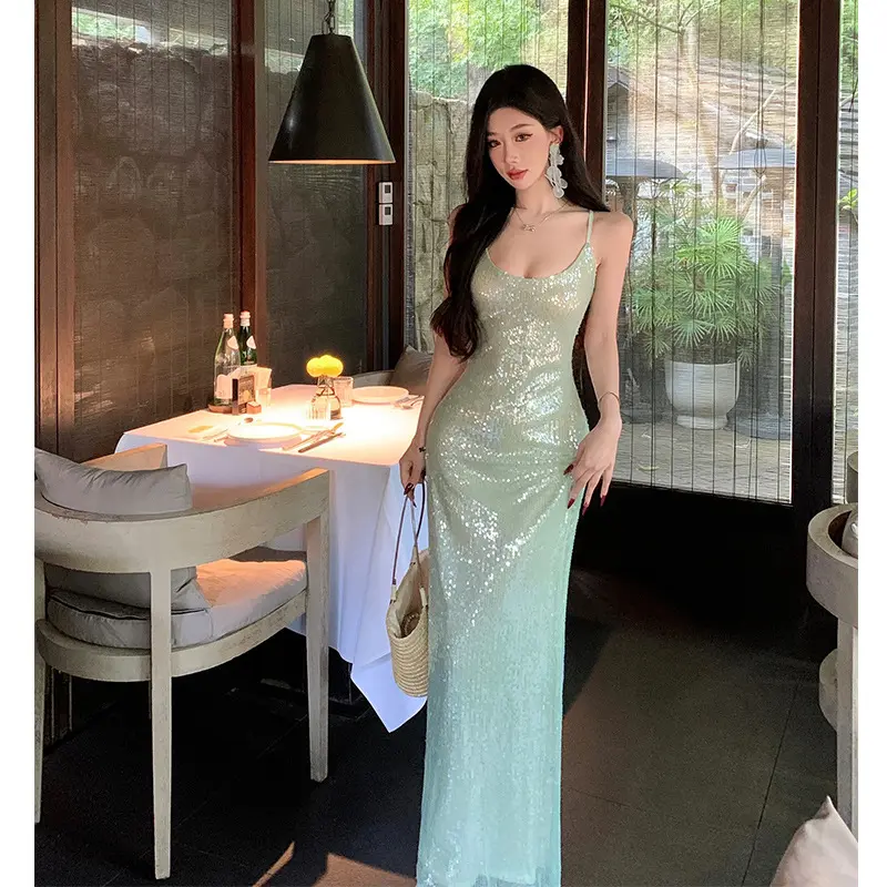 2025 Broken Sense Cool Sensation Slimming Sequin Dress Birthday Party  Christmas Long Dress - TikTok Shop Philippines