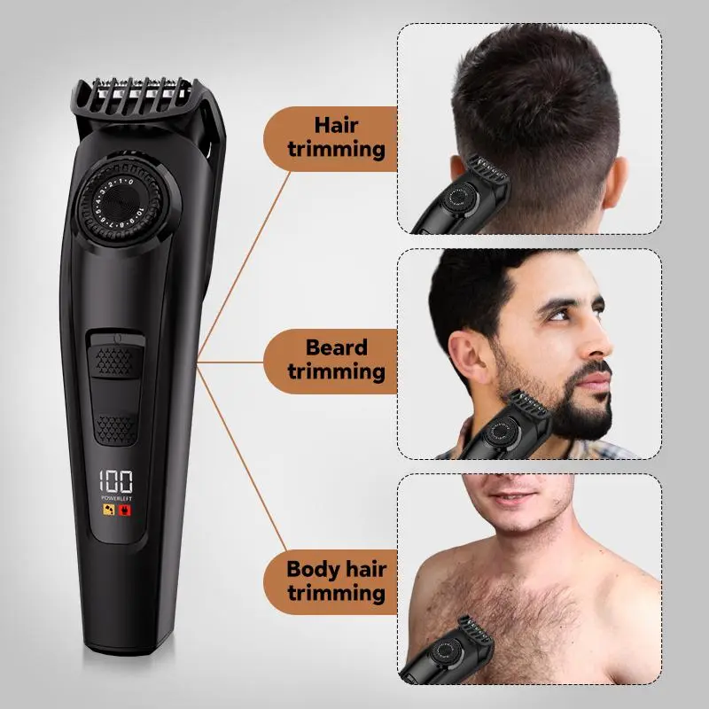 Multifunctional Men's Body Hair Trimmer, USB Rechargeable Electric Razor, Beard Trimmer, Hair Trimmer for Home Salon Use 6