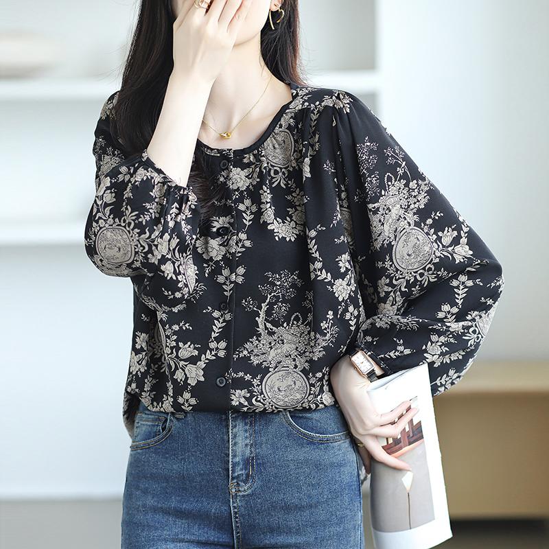  Áo Sơ Mi Voan Dài Tay Dành Cho Nữ Phong Cách Cổ Điển Với In Màu Vàng Đen Áo Cánh Dài Hồi Giáo Dáng Rộng Vừa Vặn Ngoại Cỡ Hàng Mới Về 