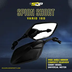 Spion Vario 160 Tangkai Pendek Model Standar Kaca Bening Cembung Anti Blindspot Universal Motor