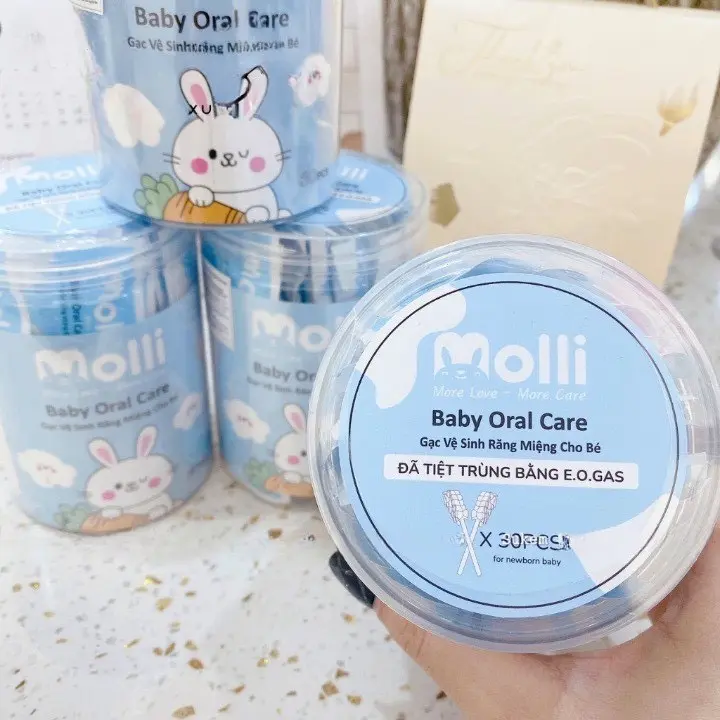 Hộp 30 que gạc tưa lưỡi cho bé Molli tiệt trung an toàn 1