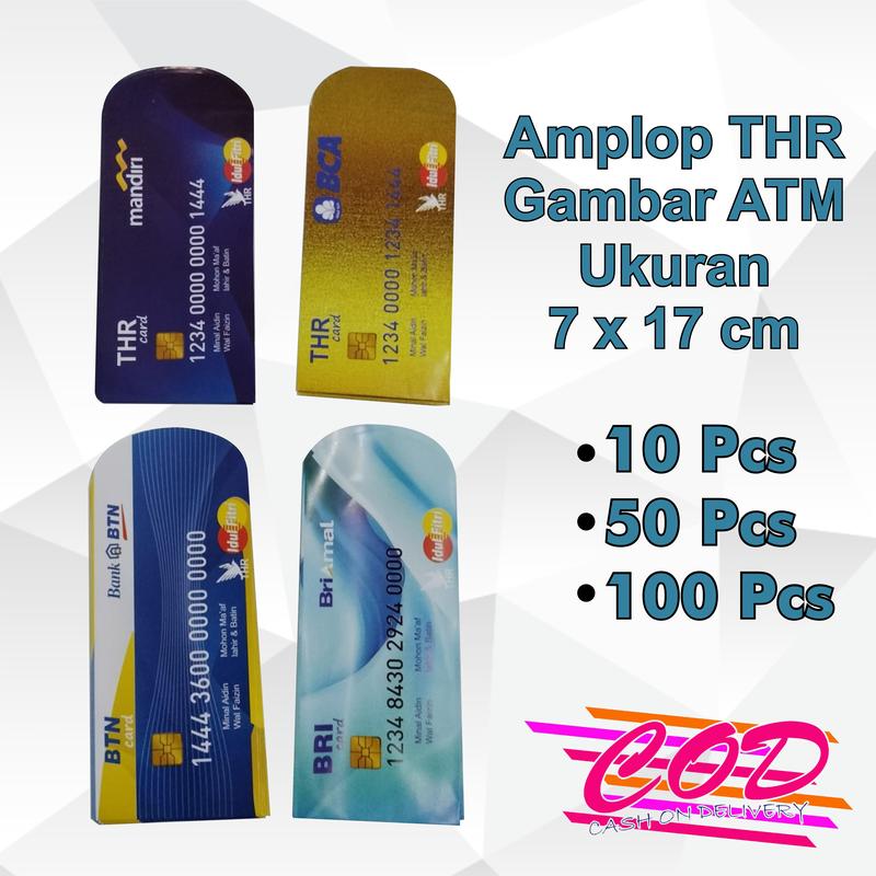 Amplop Angpao Lebaran Motif Uang Dan Kartu ATM Ukuran 7 x 17 cm 0