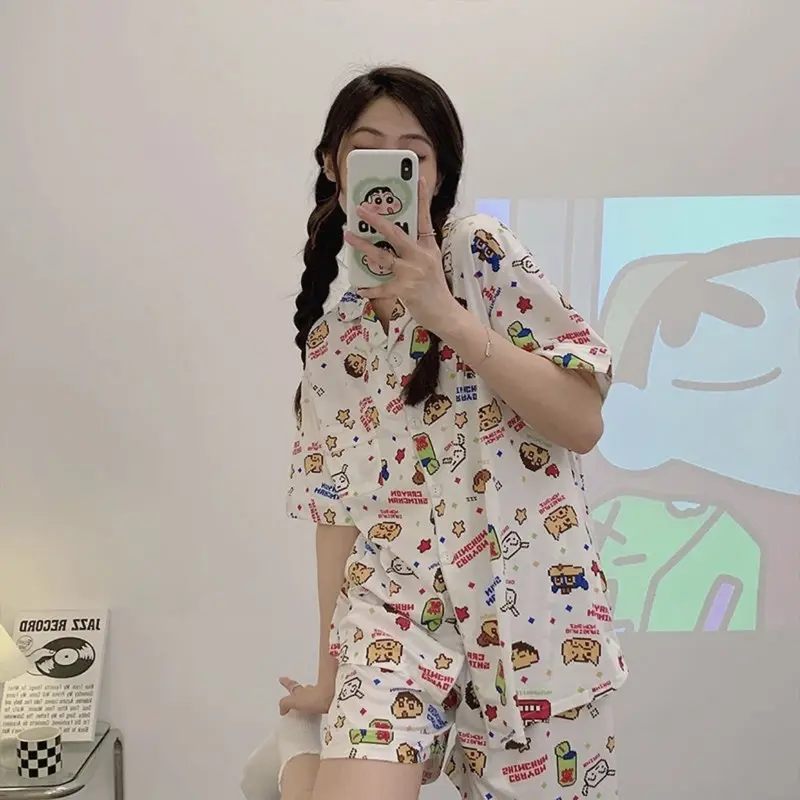 Bộ Pijama, Đồ Bộ Mặc Nhà cho Nữ Dáng Cộc Shin color Cute women 2